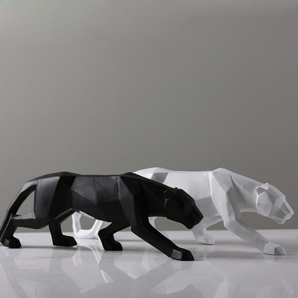 Geometric Panther Sculpture