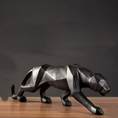 Geometric Panther Sculpture