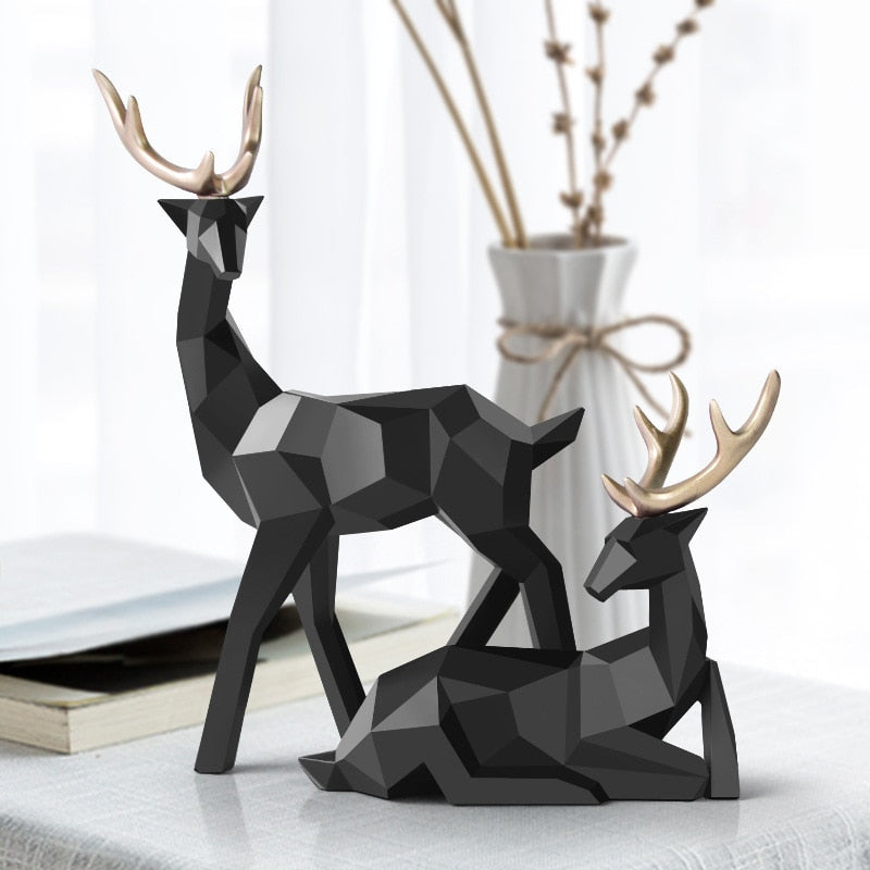 Geometric Reindeer Sculptures