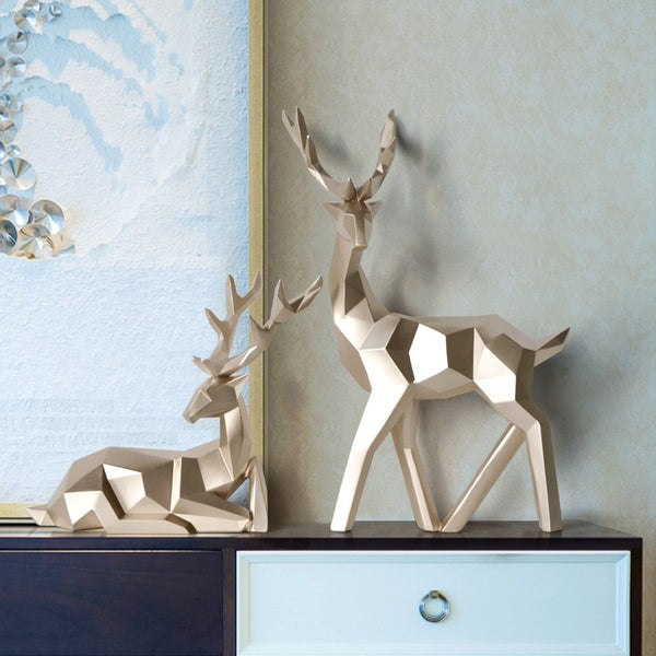 Geometric Reindeer Sculptures