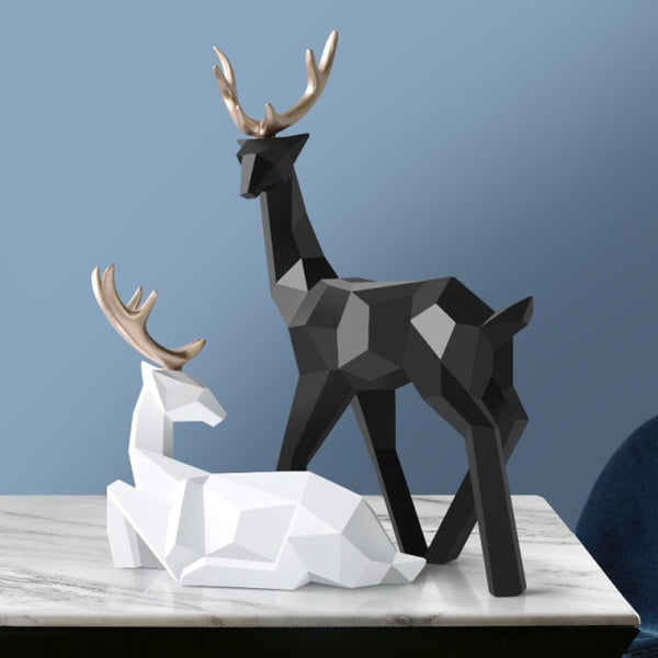 Geometric Reindeer Sculptures