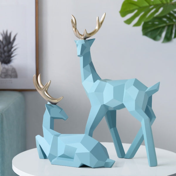 Geometric Reindeer Sculptures