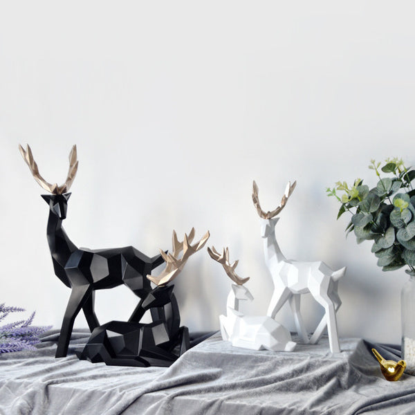 Geometric Reindeer Sculptures