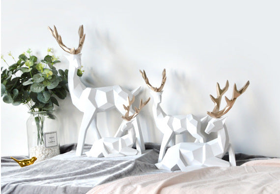 Geometric Reindeer Sculptures