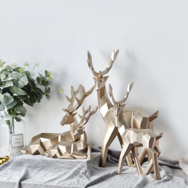 Geometric Reindeer Sculptures